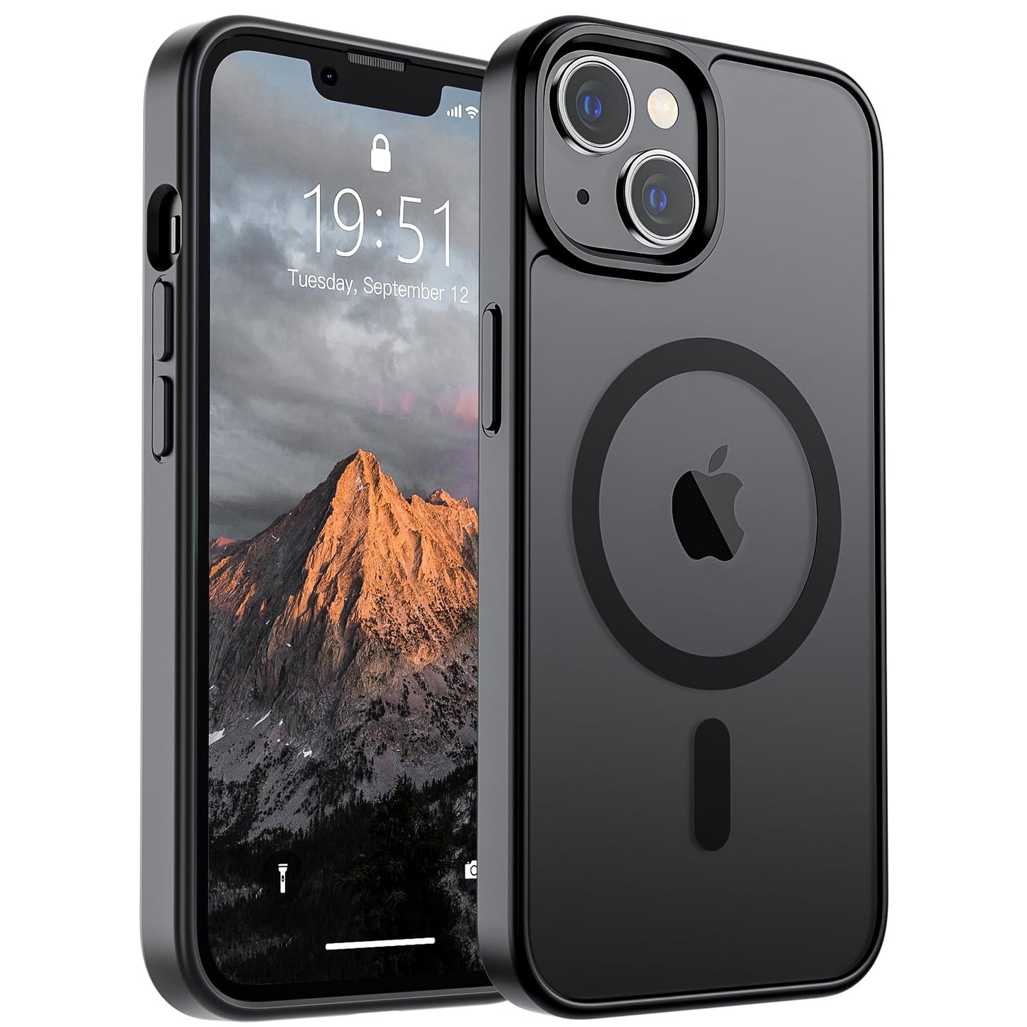 SUPFINE Magnetic for iPhone 16e Case 2025 (Compatible with MagSafe)(Military Grade Drop Protection) Slim Translucent Matte Shockproof with Anti-Fingerprint Phone Case,Black