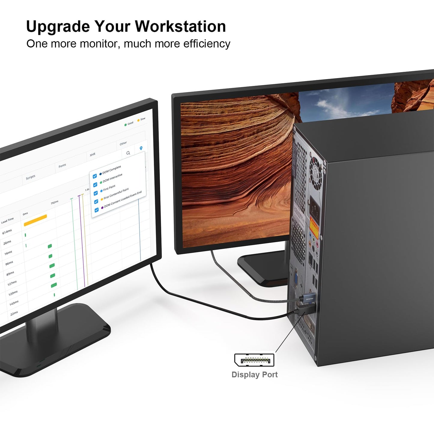 4K DisplayPort to HDMI 6 Feet Gold-Plated Cable, Uni-Directional DP 1.2 Computer to HDMI 1.4 Screen DisplayPort to HDMI Adapter Male to Male Black