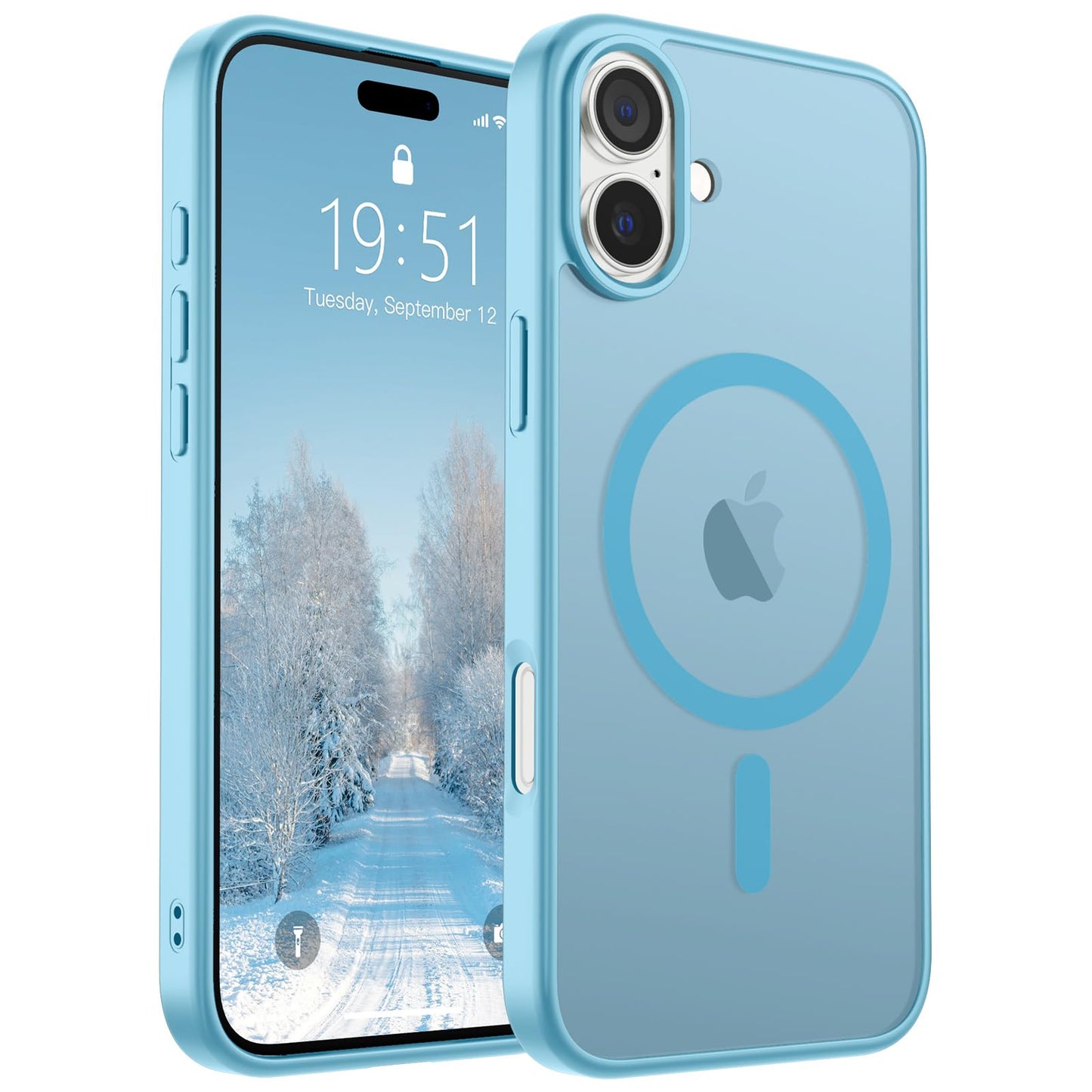 SUPFINE Magnetic for iPhone 16e Case 2025 (Compatible with MagSafe)(Military Grade Drop Protection) Slim Translucent Matte Shockproof with Anti-Fingerprint Phone Case,Black