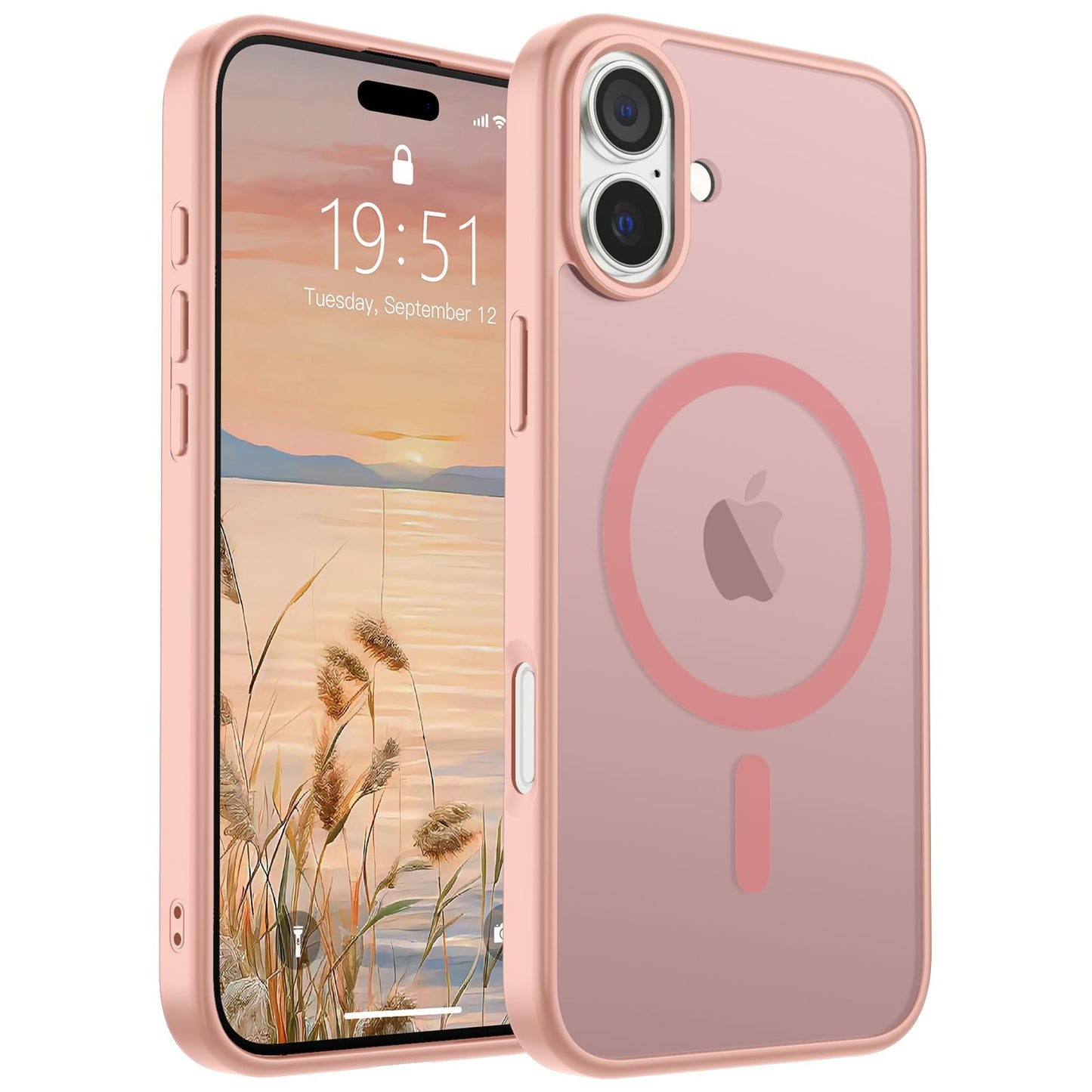 SUPFINE Magnetic for iPhone 16e Case 2025 (Compatible with MagSafe)(Military Grade Drop Protection) Slim Translucent Matte Shockproof with Anti-Fingerprint Phone Case,Black