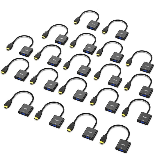 BENFEI HDMI to VGA, Gold-Plated Adapter (Male to Female) for Computer, Desktop, Laptop, PC, Monitor, Projector, HDTV, Chromebook, Raspberry Pi, Roku, Xbox and More - Black
