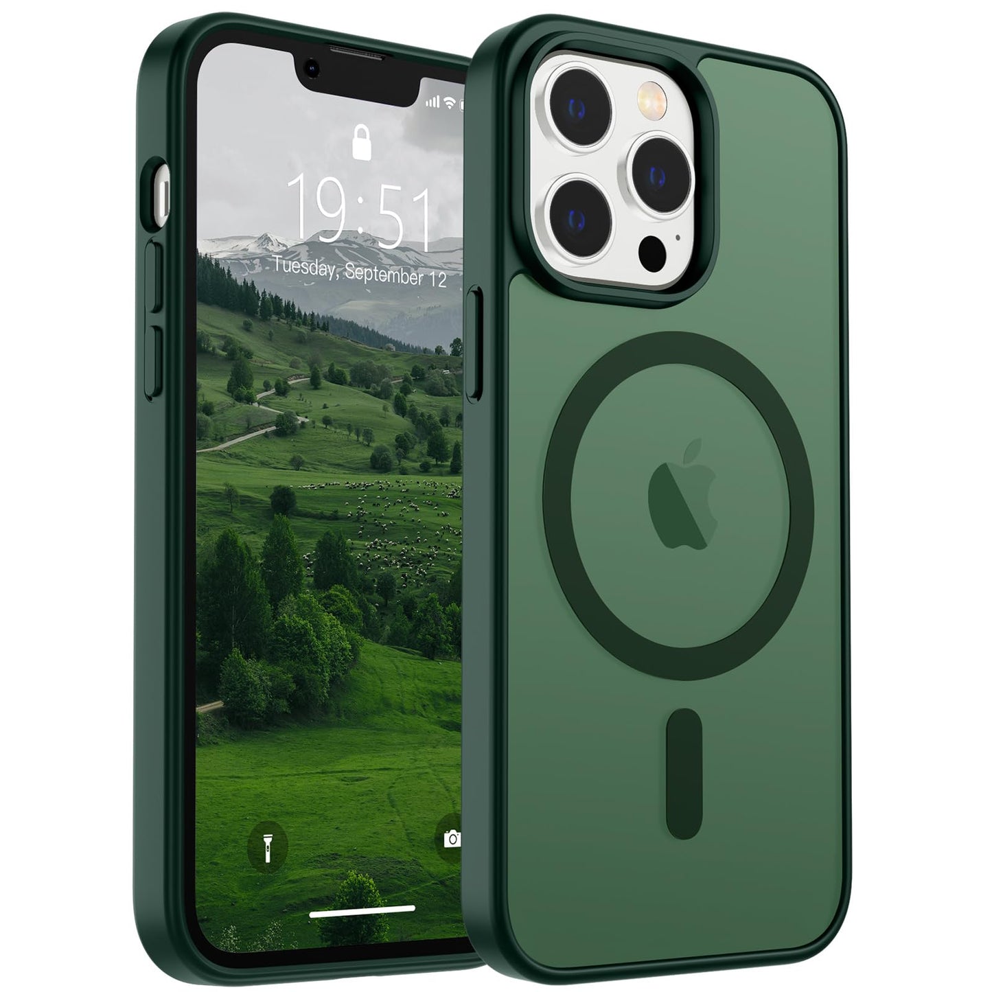 SUPFINE Magnetic for iPhone 16e Case 2025 (Compatible with MagSafe)(Military Grade Drop Protection) Slim Translucent Matte Shockproof with Anti-Fingerprint Phone Case,Black