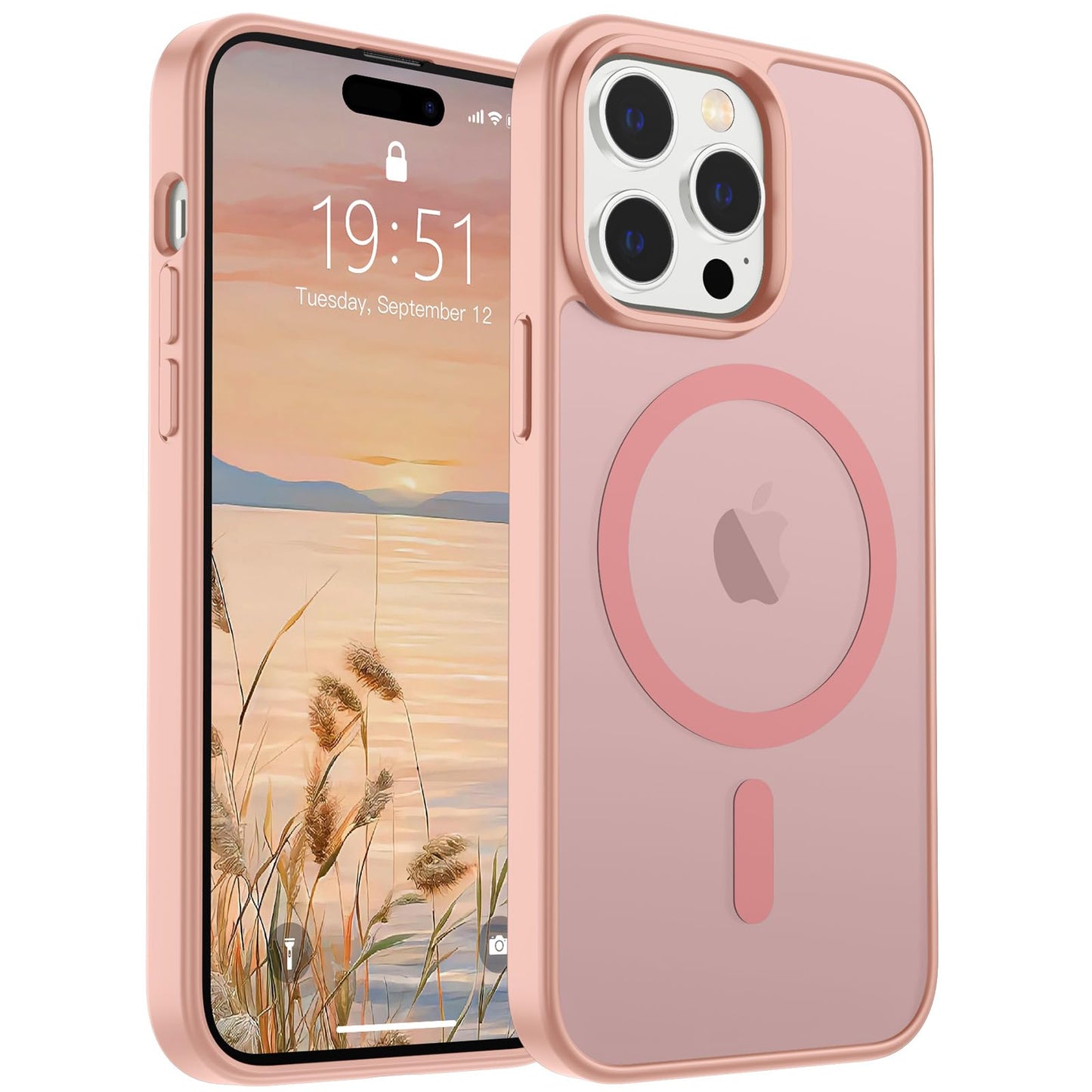 SUPFINE Magnetic for iPhone 16e Case 2025 (Compatible with MagSafe)(Military Grade Drop Protection) Slim Translucent Matte Shockproof with Anti-Fingerprint Phone Case,Black