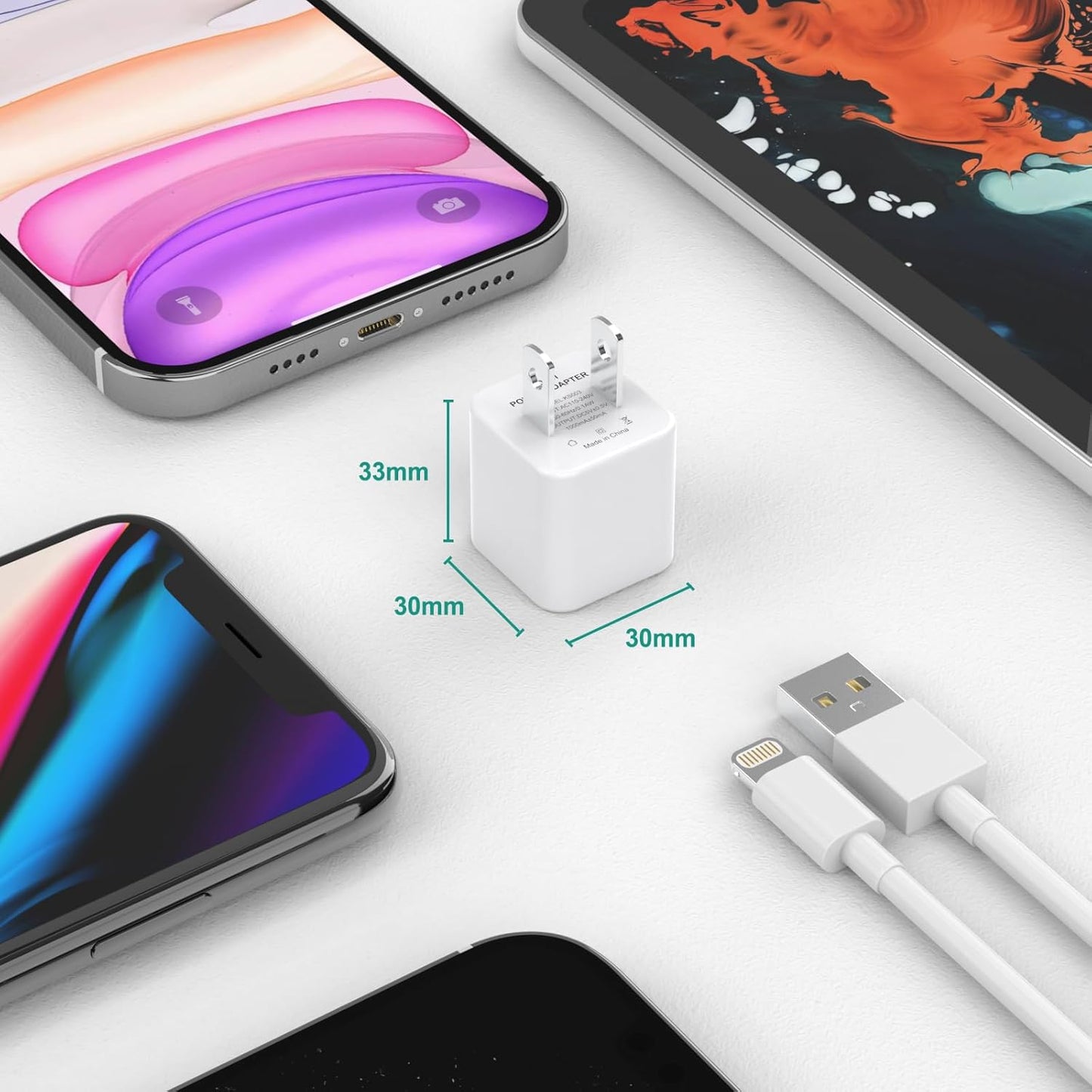 iPhone Charger Cable,3Pack (MFi Certified) Data Sync Charging Cords with 3Pack USB Wall Charger Travel Plug Adapter Compatible with iPhone 14Pro/13 Pro/12/12 Pro Max/11 Pro Max/XS Max/XS/XR/X/8