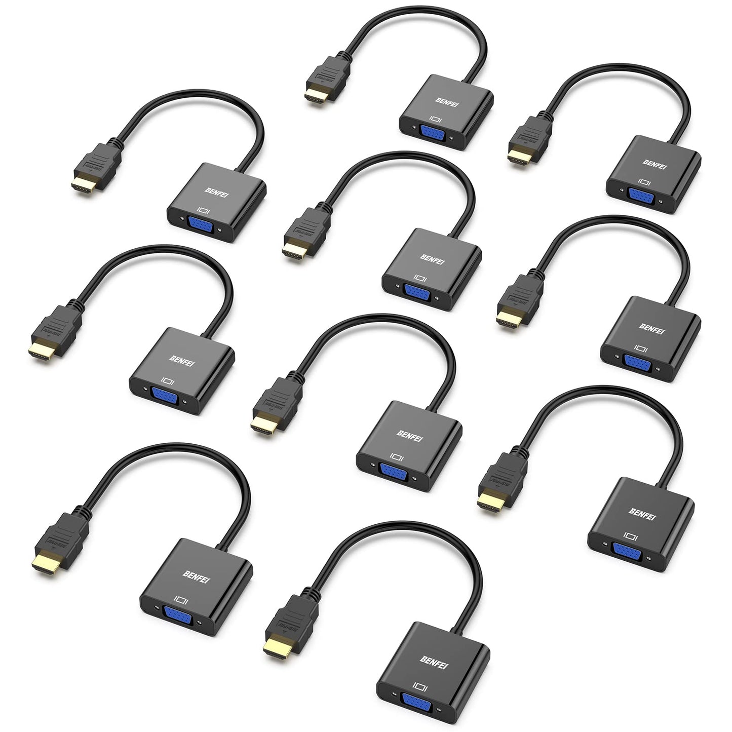 BENFEI HDMI to VGA, Gold-Plated Adapter (Male to Female) for Computer, Desktop, Laptop, PC, Monitor, Projector, HDTV, Chromebook, Raspberry Pi, Roku, Xbox and More - Black