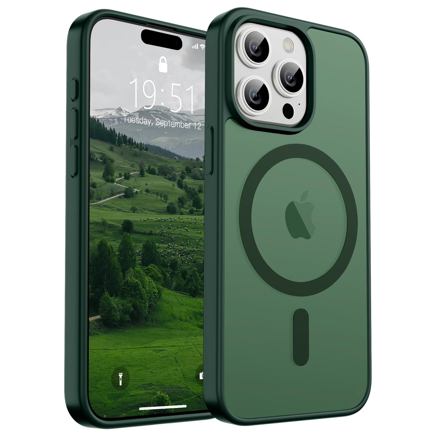 SUPFINE Magnetic for iPhone 16e Case 2025 (Compatible with MagSafe)(Military Grade Drop Protection) Slim Translucent Matte Shockproof with Anti-Fingerprint Phone Case,Black