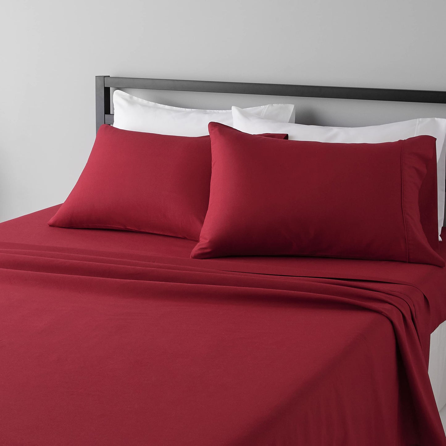 Amazon Basics Lightweight Super Soft, Breathable Easy Care Microfiber 3 Piece Bed Sheet Set with 14-Inch Deep Pockets, Twin, Dark Gray, Solid