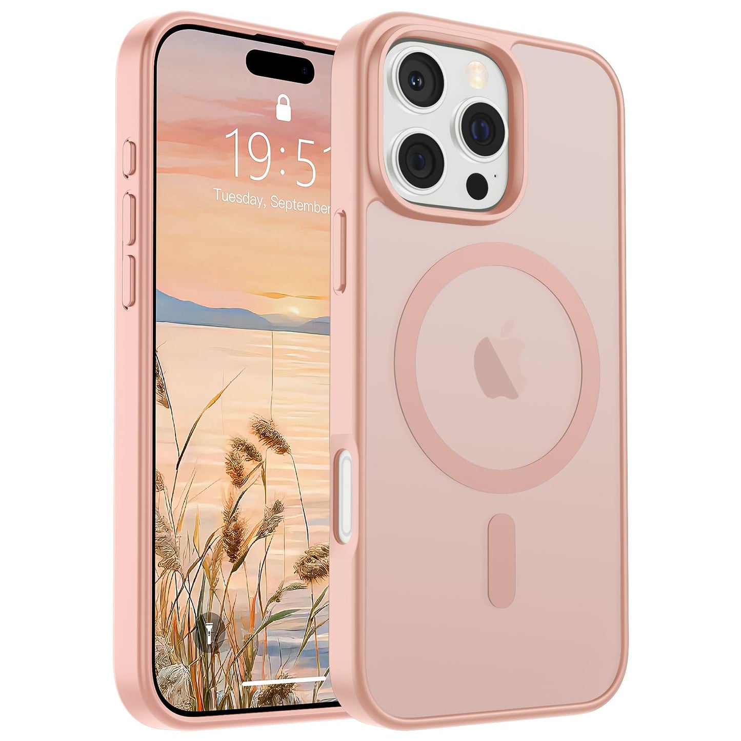 SUPFINE Magnetic for iPhone 16e Case 2025 (Compatible with MagSafe)(Military Grade Drop Protection) Slim Translucent Matte Shockproof with Anti-Fingerprint Phone Case,Black