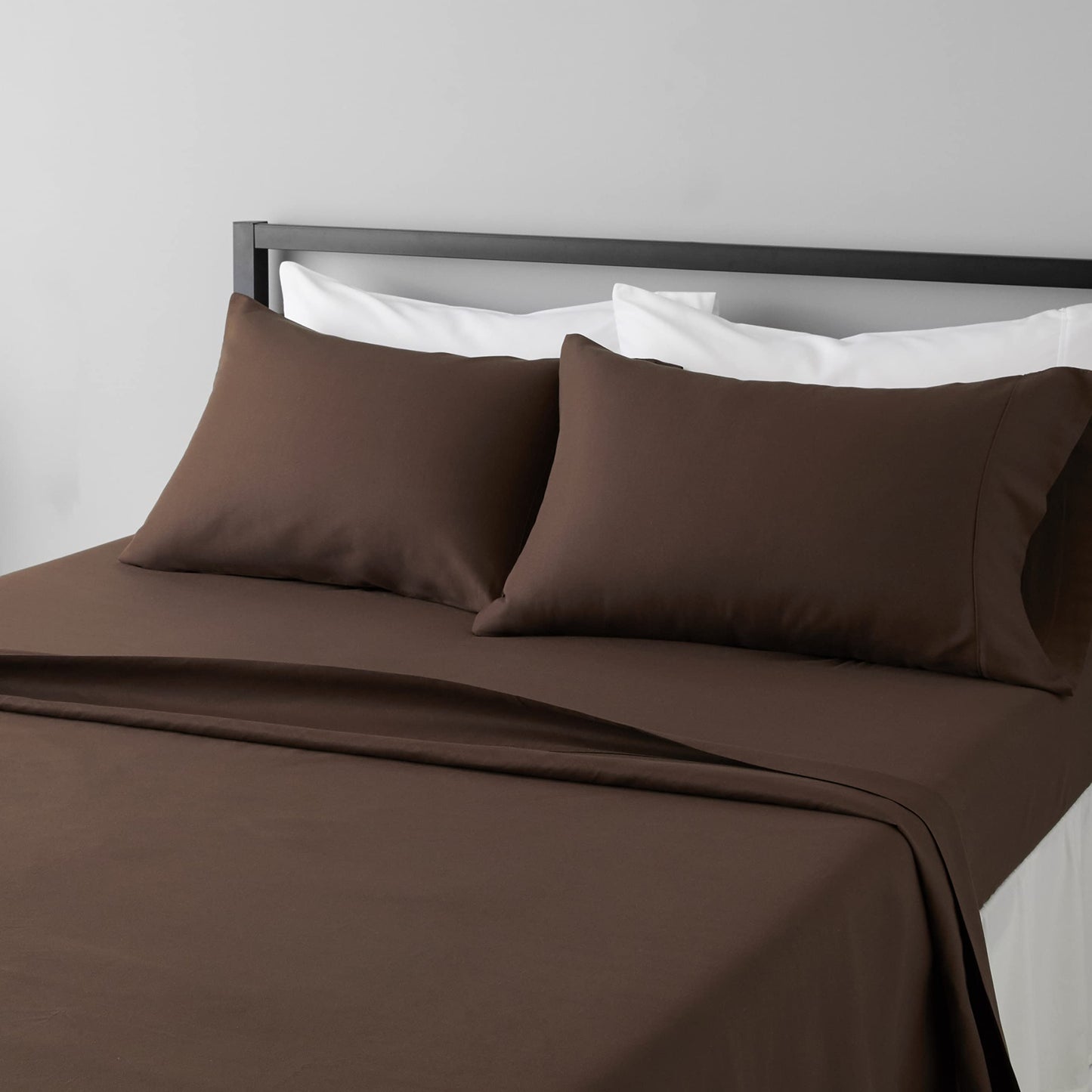 Amazon Basics Lightweight Super Soft, Breathable Easy Care Microfiber 3 Piece Bed Sheet Set with 14-Inch Deep Pockets, Twin, Dark Gray, Solid
