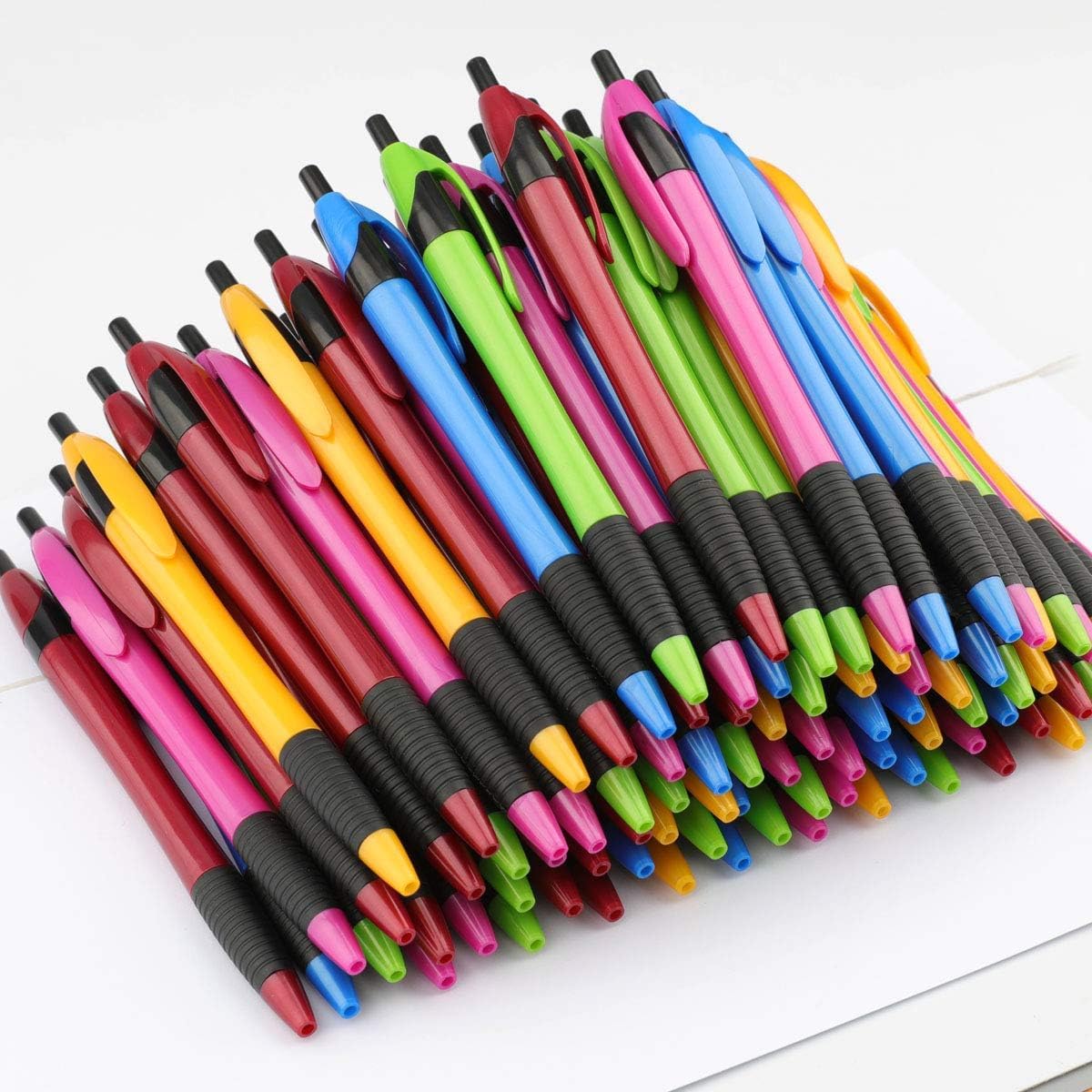 Pens Bulk, 60Pack Gripped Slimster Bulk Pens Ballpoint Smooth Writing Pens No Smear, Retractable Pens Black Ink 1.0mm, Wholesale Click Pens, Server Pens, School Office Supplies