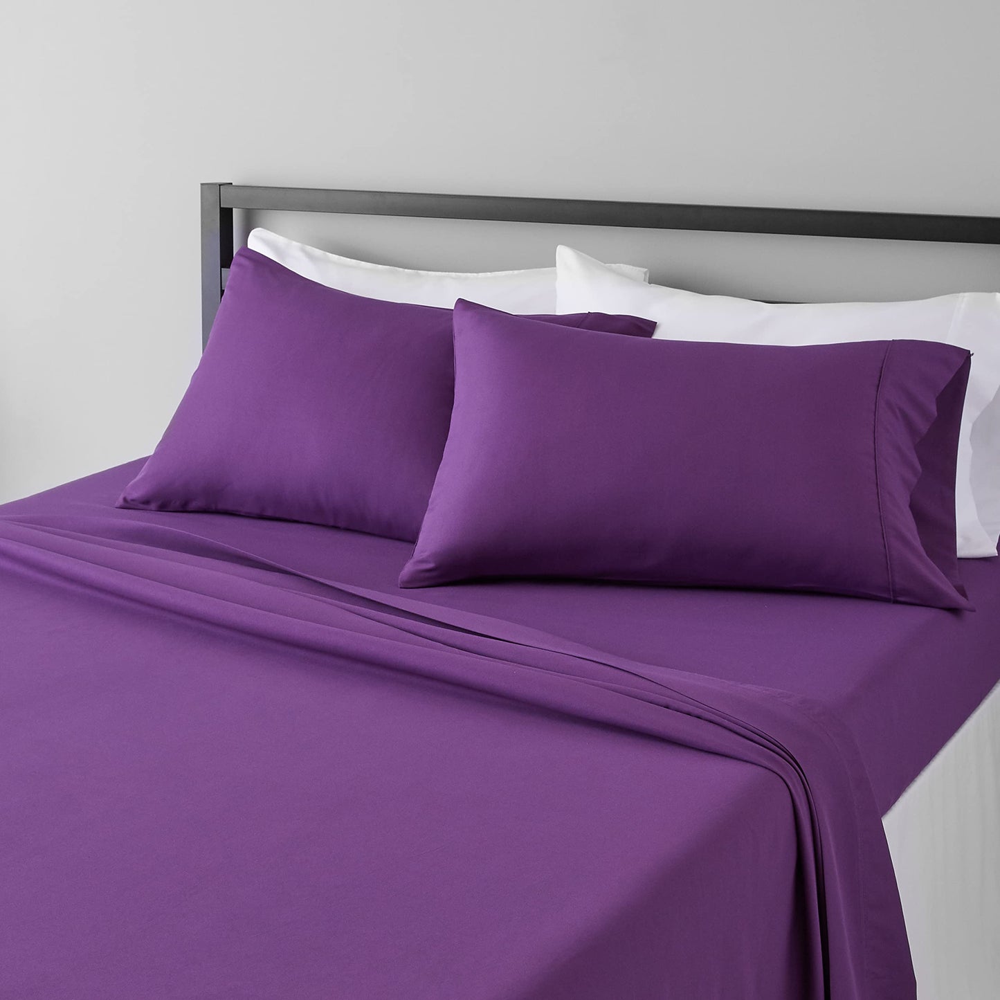 Amazon Basics Lightweight Super Soft, Breathable Easy Care Microfiber 3 Piece Bed Sheet Set with 14-Inch Deep Pockets, Twin, Dark Gray, Solid