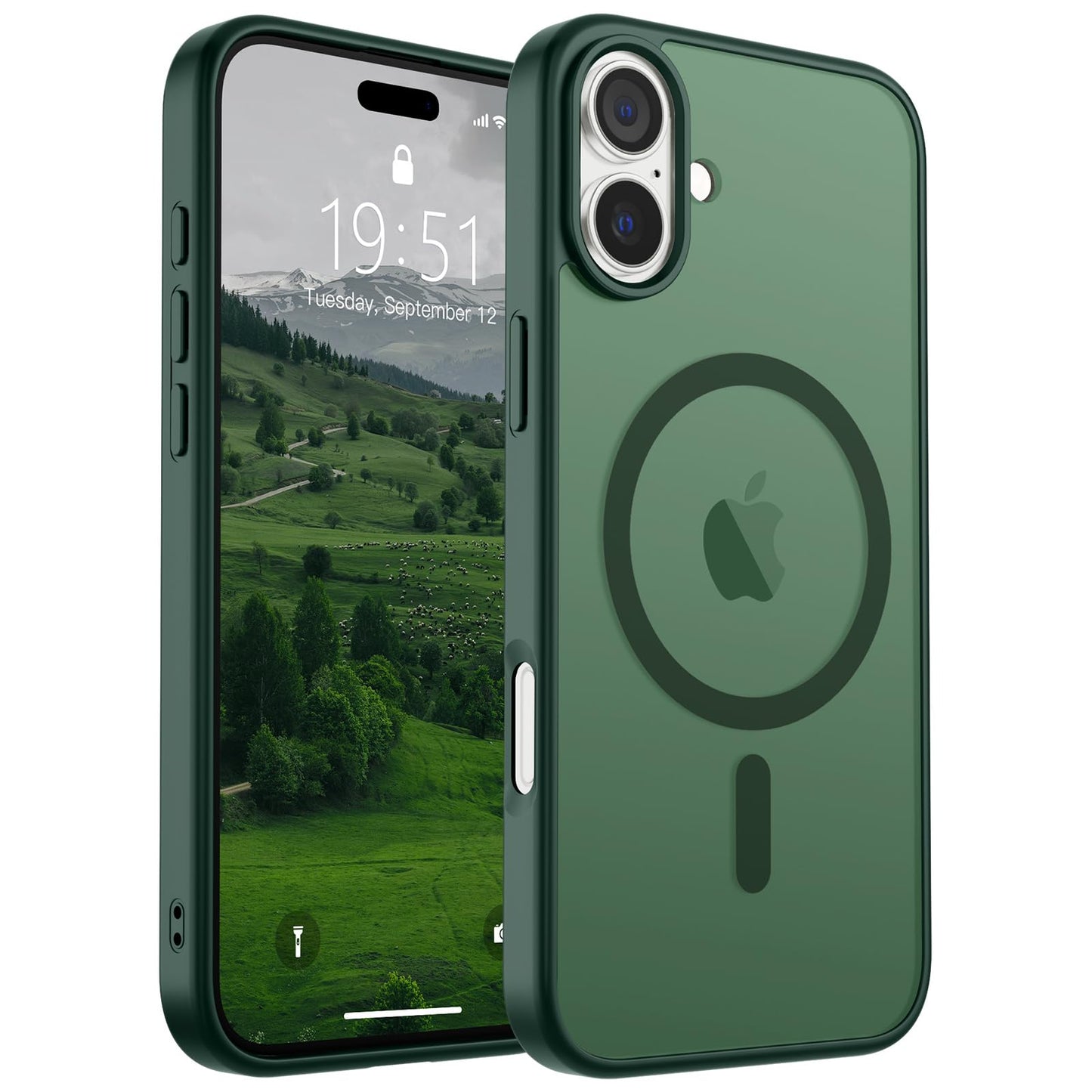 SUPFINE Magnetic for iPhone 16e Case 2025 (Compatible with MagSafe)(Military Grade Drop Protection) Slim Translucent Matte Shockproof with Anti-Fingerprint Phone Case,Black