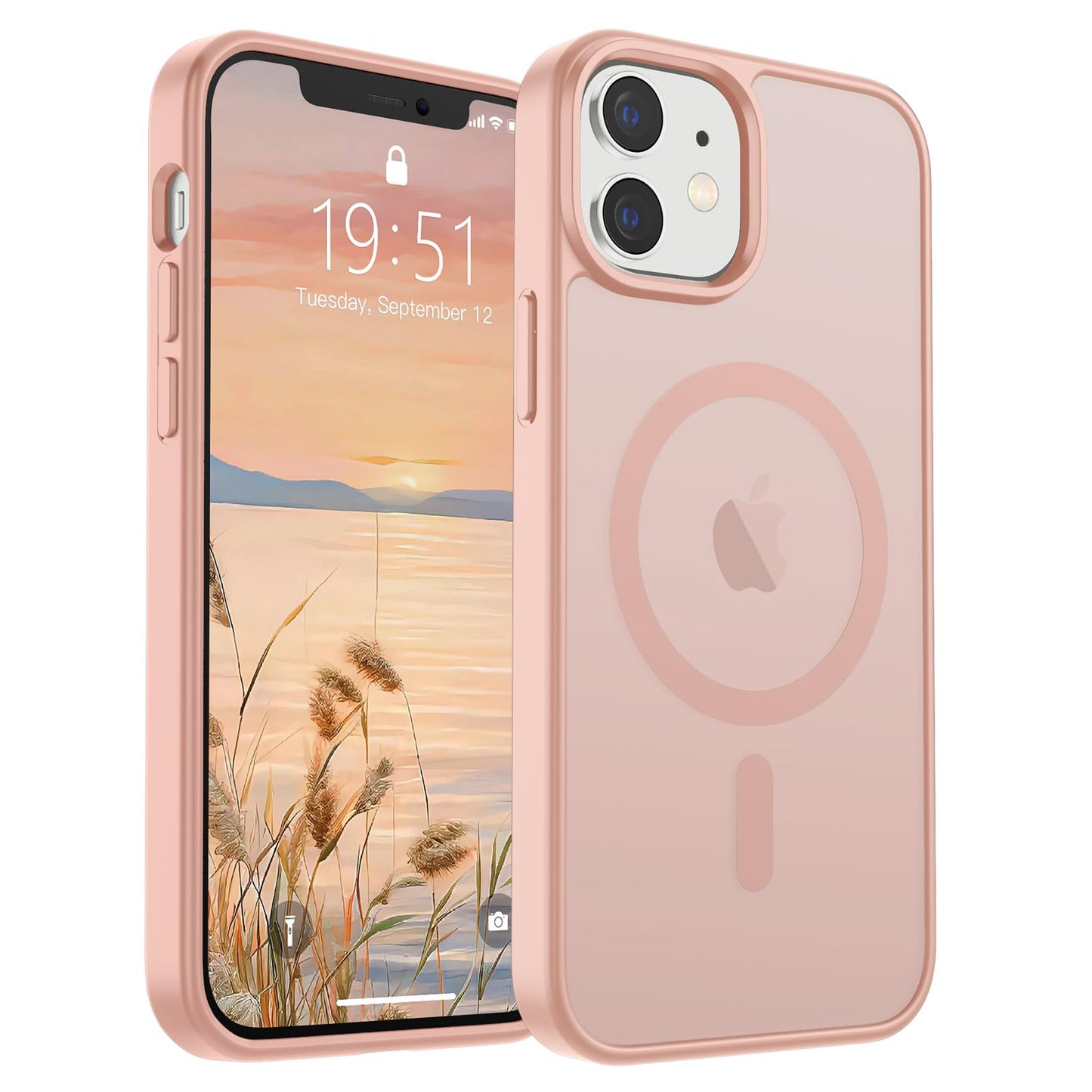 SUPFINE Magnetic for iPhone 16e Case 2025 (Compatible with MagSafe)(Military Grade Drop Protection) Slim Translucent Matte Shockproof with Anti-Fingerprint Phone Case,Black