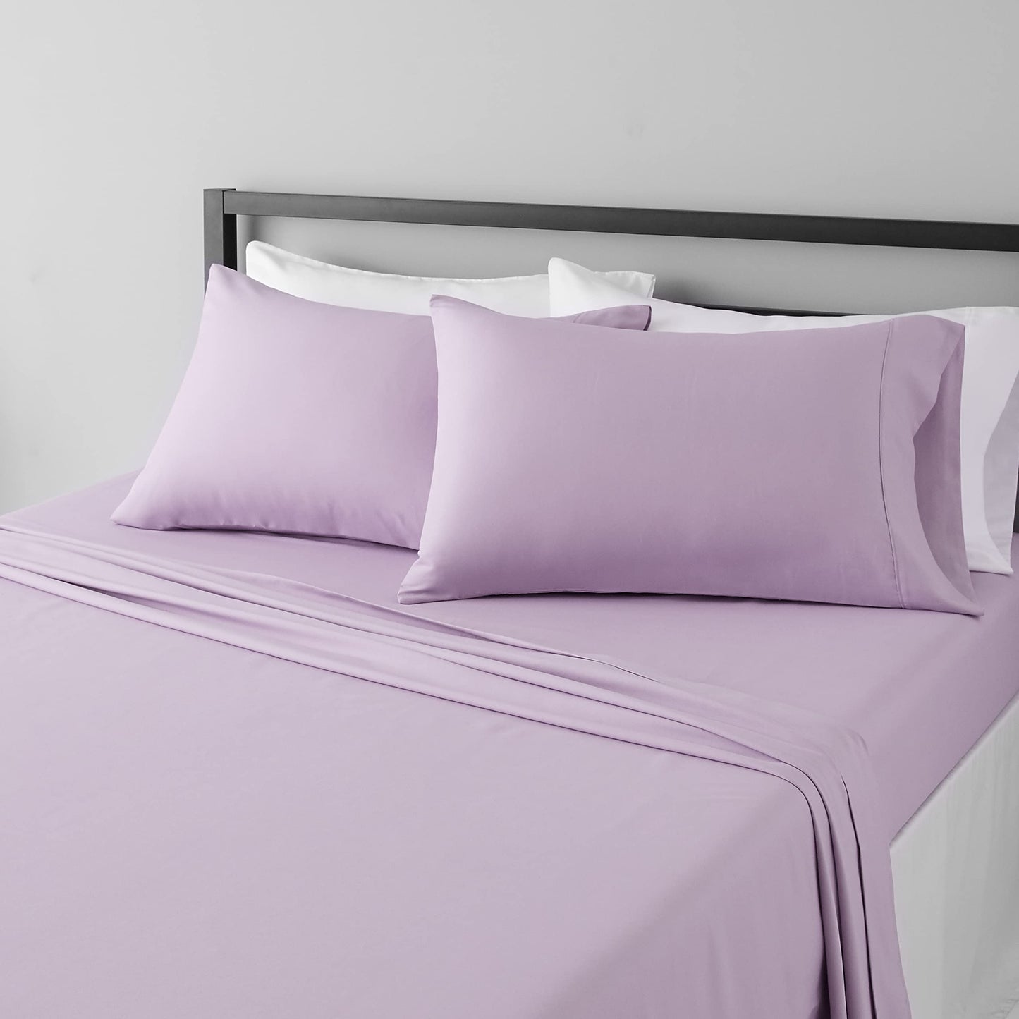 Amazon Basics Lightweight Super Soft, Breathable Easy Care Microfiber 3 Piece Bed Sheet Set with 14-Inch Deep Pockets, Twin, Dark Gray, Solid