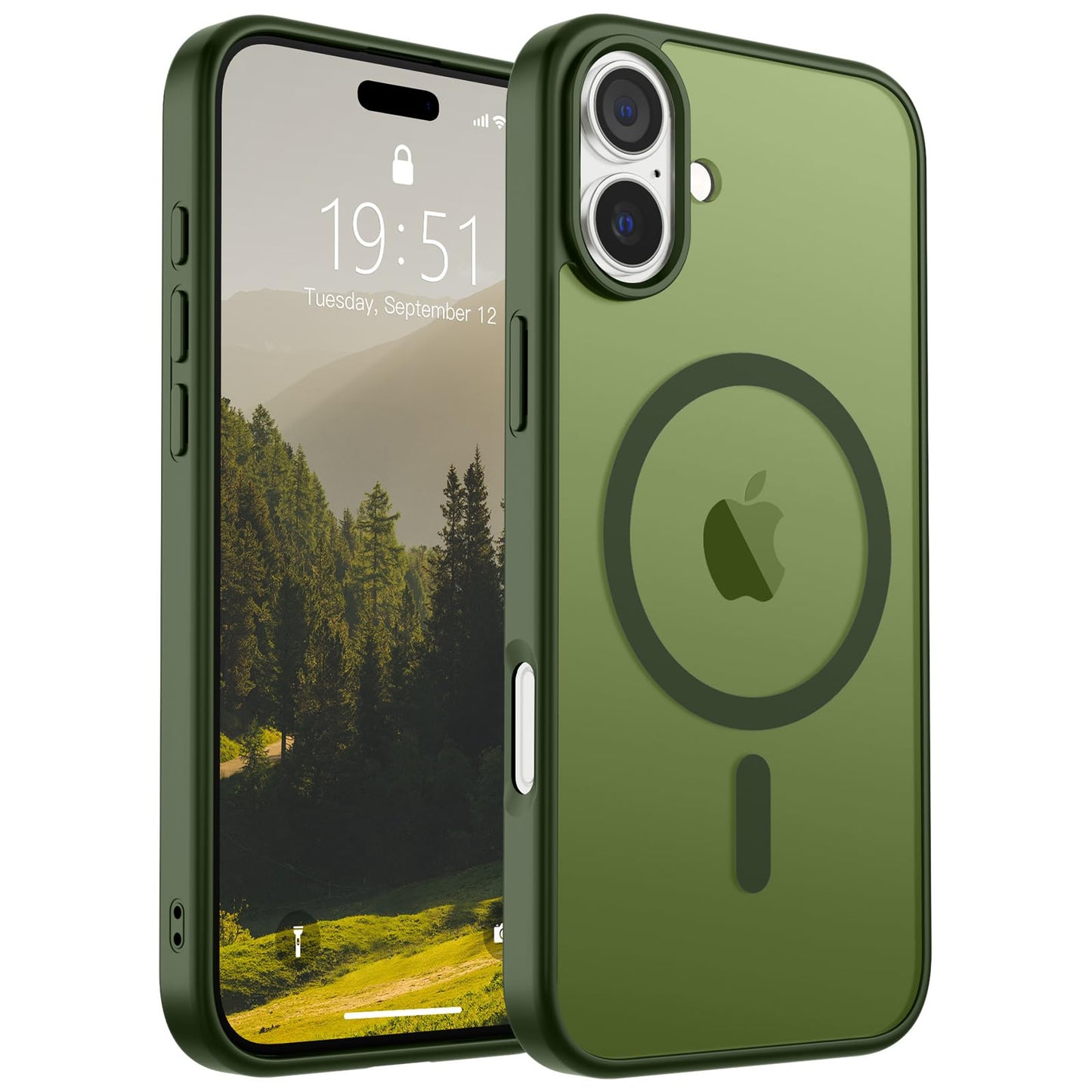 SUPFINE Magnetic for iPhone 16e Case 2025 (Compatible with MagSafe)(Military Grade Drop Protection) Slim Translucent Matte Shockproof with Anti-Fingerprint Phone Case,Black