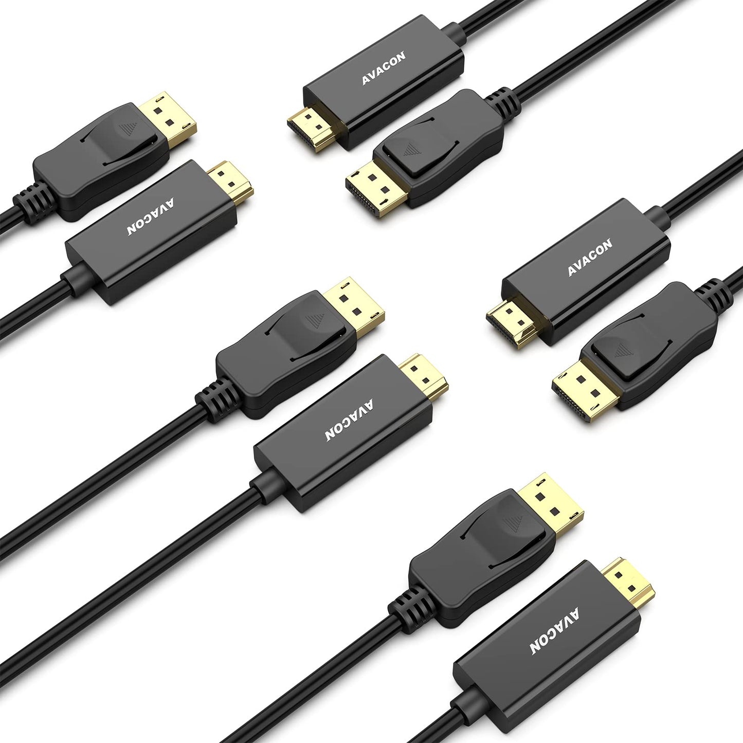 4K DisplayPort to HDMI 6 Feet Gold-Plated Cable, Uni-Directional DP 1.2 Computer to HDMI 1.4 Screen DisplayPort to HDMI Adapter Male to Male Black