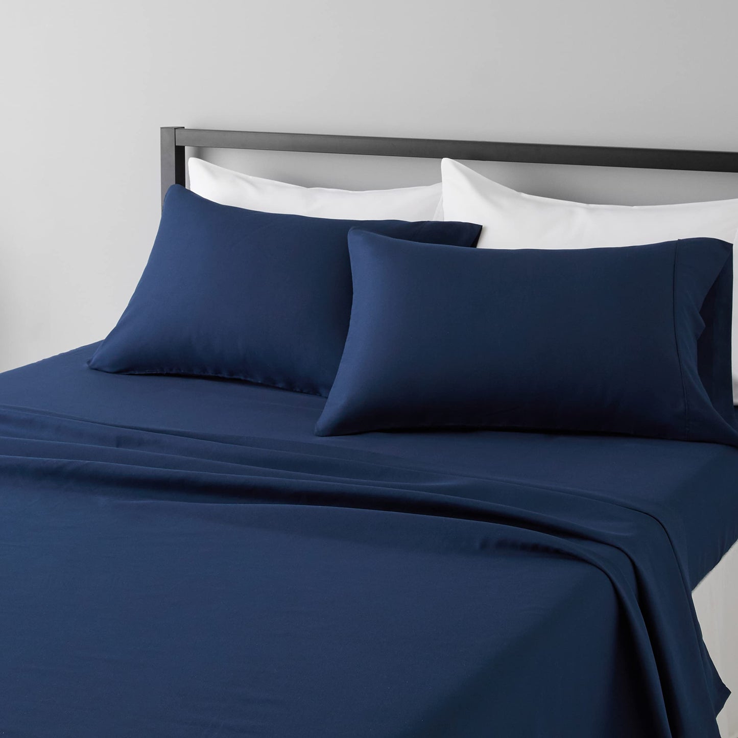 Amazon Basics Lightweight Super Soft, Breathable Easy Care Microfiber 3 Piece Bed Sheet Set with 14-Inch Deep Pockets, Twin, Dark Gray, Solid