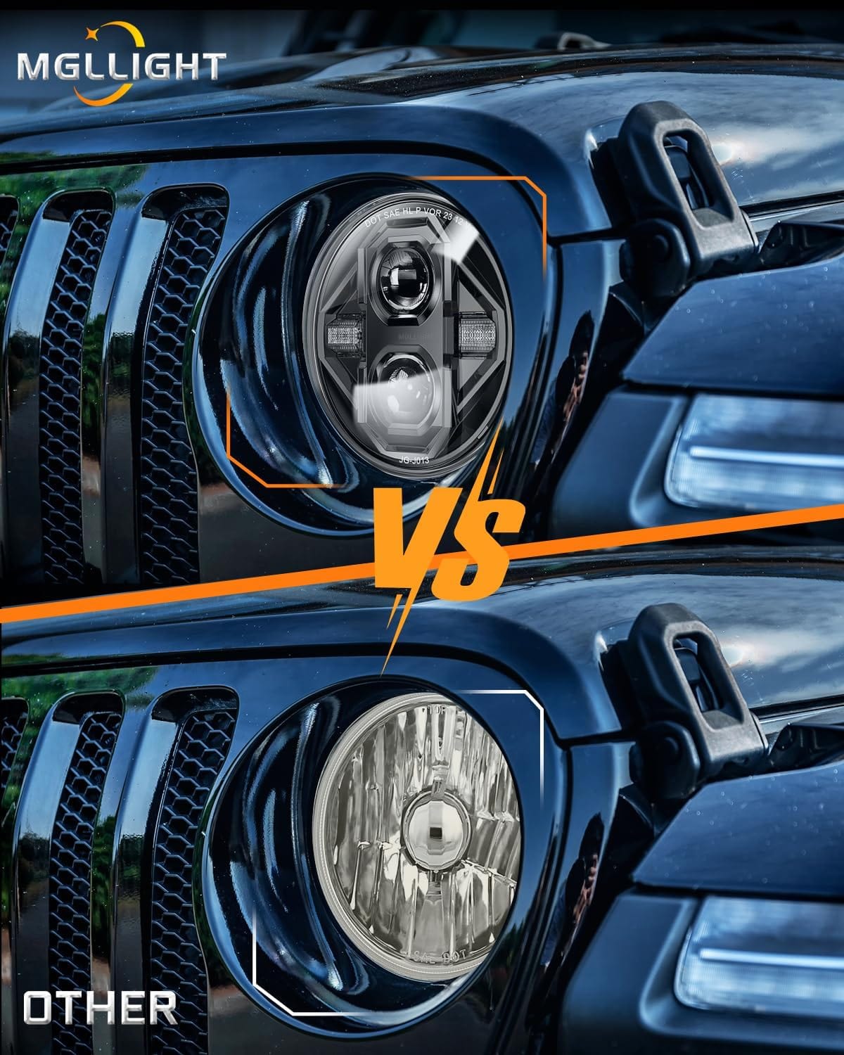 2024 New 7 Inch LED Headlights DOT Approved Anti-glare 1000% Brightness H6024 LED Headlights Plug&Play, Compatible with Wrangler JK JKU TJ LJ Z-beam Cut-Off Line