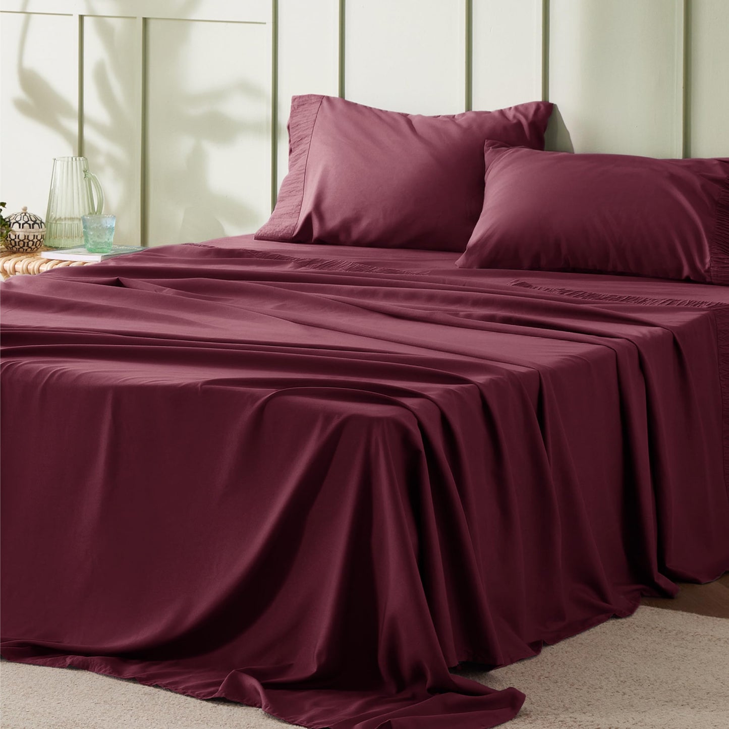 Bedsure Twin Sheets Set Grey - Soft Twin Bed Sheets, 3 Pieces Hotel Luxury Twin Sheets, Easy Care Polyester Microfiber Cooling Bed Sheet Set