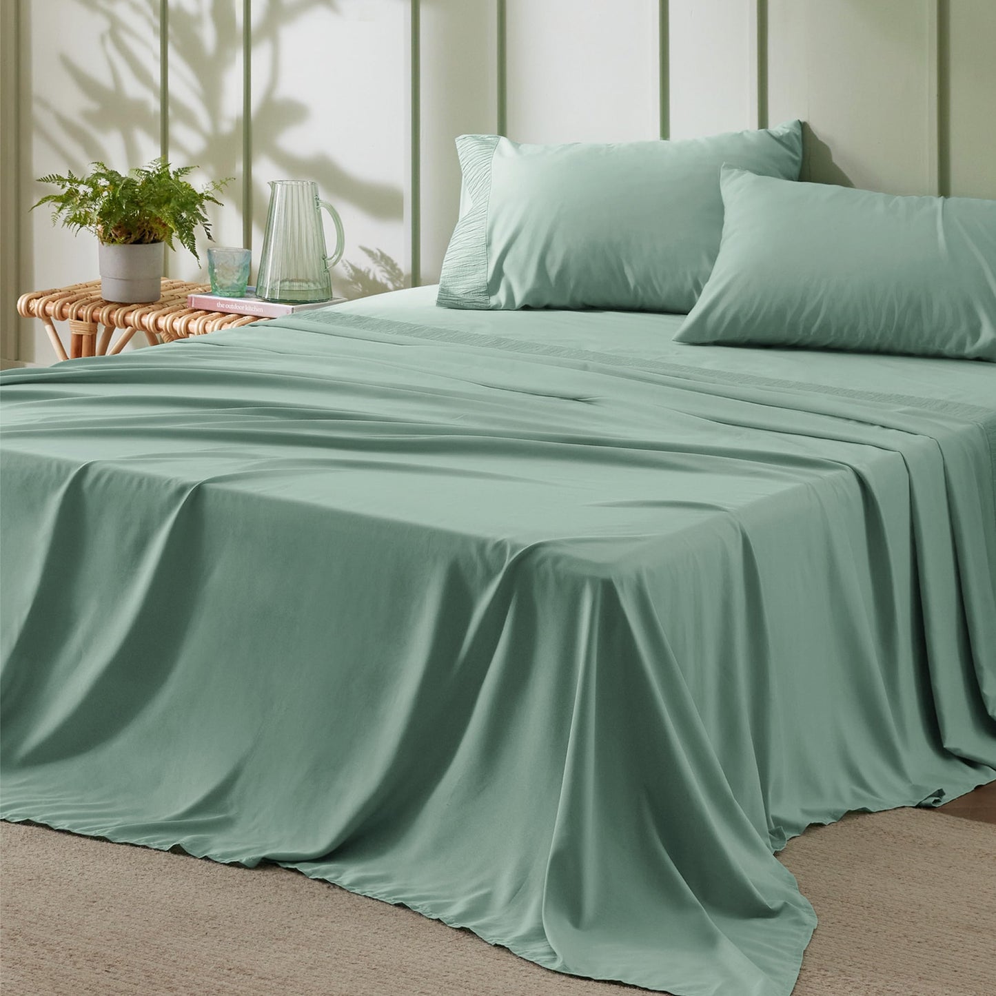 Bedsure Twin Sheets Set Grey - Soft Twin Bed Sheets, 3 Pieces Hotel Luxury Twin Sheets, Easy Care Polyester Microfiber Cooling Bed Sheet Set