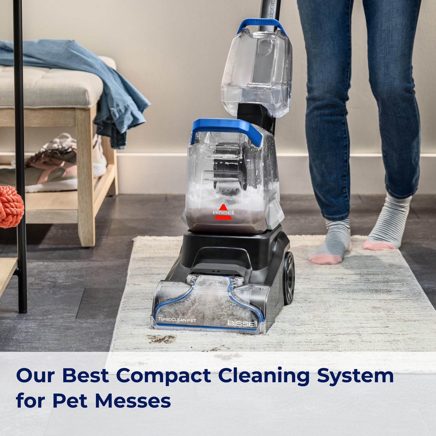 BISSELL TurboClean Pet XL Upright Carpet Cleaner, Upholstery Tough Stain Tool & Formula included, 3746