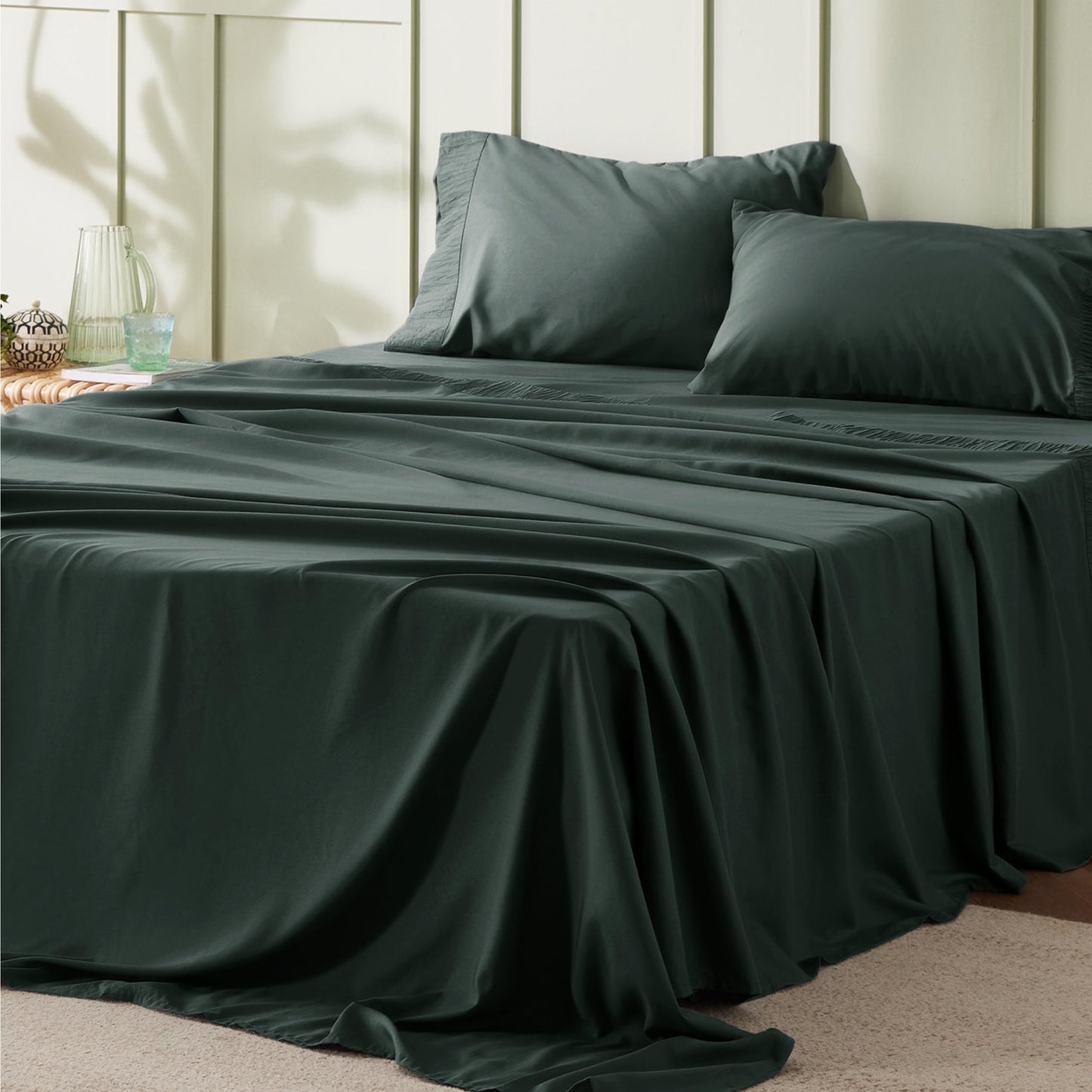 Bedsure Twin Sheets Set Grey - Soft Twin Bed Sheets, 3 Pieces Hotel Luxury Twin Sheets, Easy Care Polyester Microfiber Cooling Bed Sheet Set