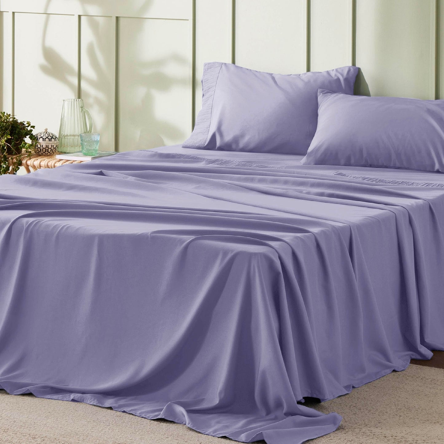 Bedsure Twin Sheets Set Grey - Soft Twin Bed Sheets, 3 Pieces Hotel Luxury Twin Sheets, Easy Care Polyester Microfiber Cooling Bed Sheet Set