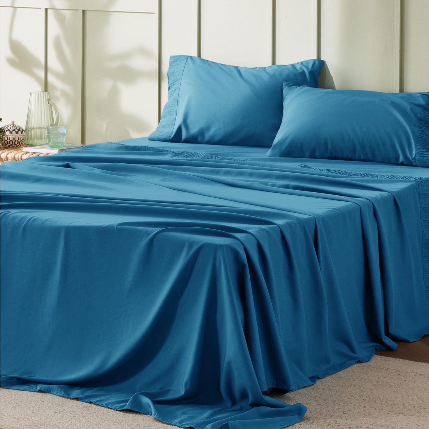 Bedsure Twin Sheets Set Grey - Soft Twin Bed Sheets, 3 Pieces Hotel Luxury Twin Sheets, Easy Care Polyester Microfiber Cooling Bed Sheet Set