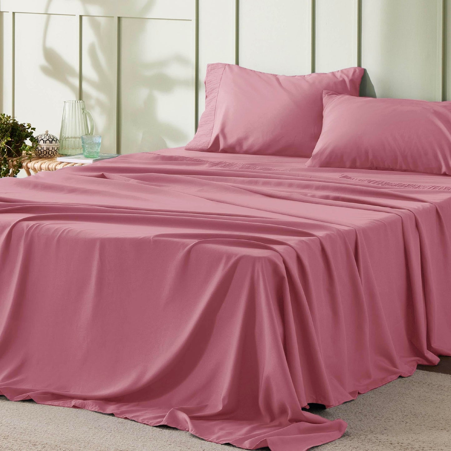 Bedsure Twin Sheets Set Grey - Soft Twin Bed Sheets, 3 Pieces Hotel Luxury Twin Sheets, Easy Care Polyester Microfiber Cooling Bed Sheet Set