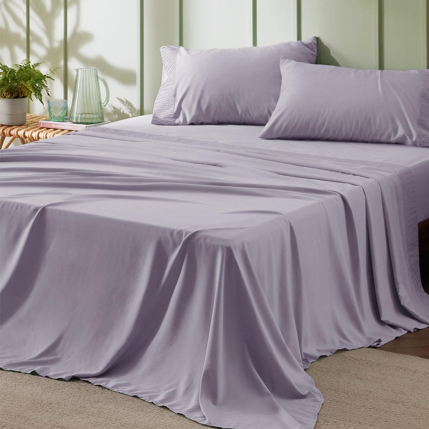 Bedsure Twin Sheets Set Grey - Soft Twin Bed Sheets, 3 Pieces Hotel Luxury Twin Sheets, Easy Care Polyester Microfiber Cooling Bed Sheet Set