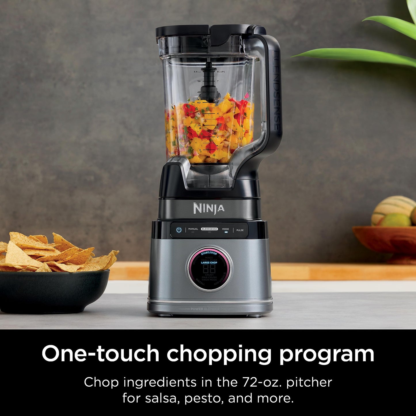 Ninja TB401 Detect Kitchen System Power Blender + Processor Pro, BlendSense Technology, Blender, Chopping & Smoothies, 1800 Peak Watts, 72 oz. Pitcher, 64 oz. Food Processor, 24 oz. To-Go Cup, Black