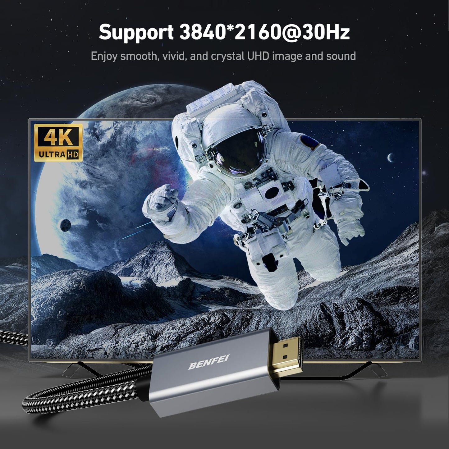 BENFEI 4K DisplayPort to HDMI Cable 1.8M, Uni-Directional DisplayPort to HDMI Cable Gold Plated Cord for Lenovo, HP, ASUS, Dell and Other Brands