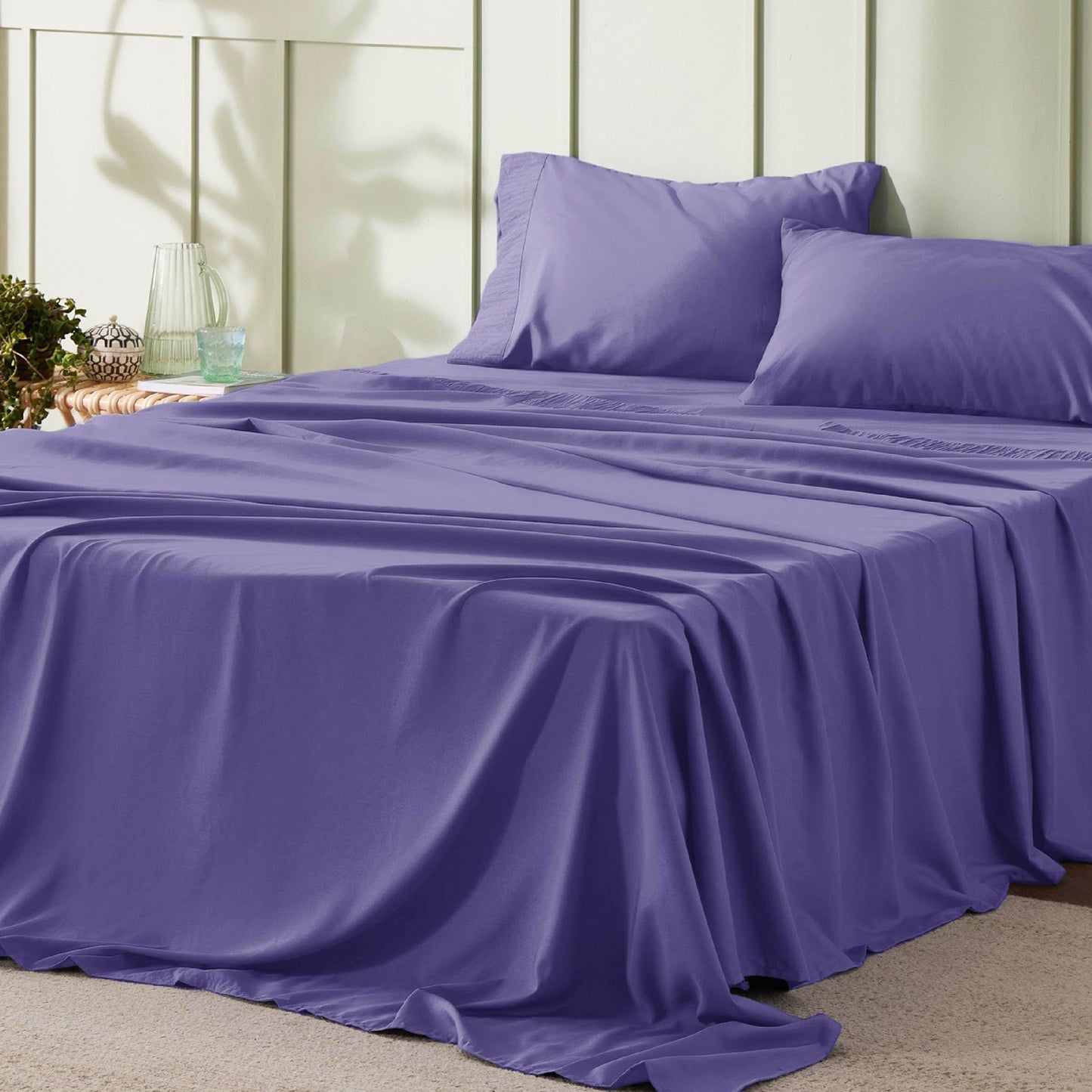 Bedsure Twin Sheets Set Grey - Soft Twin Bed Sheets, 3 Pieces Hotel Luxury Twin Sheets, Easy Care Polyester Microfiber Cooling Bed Sheet Set