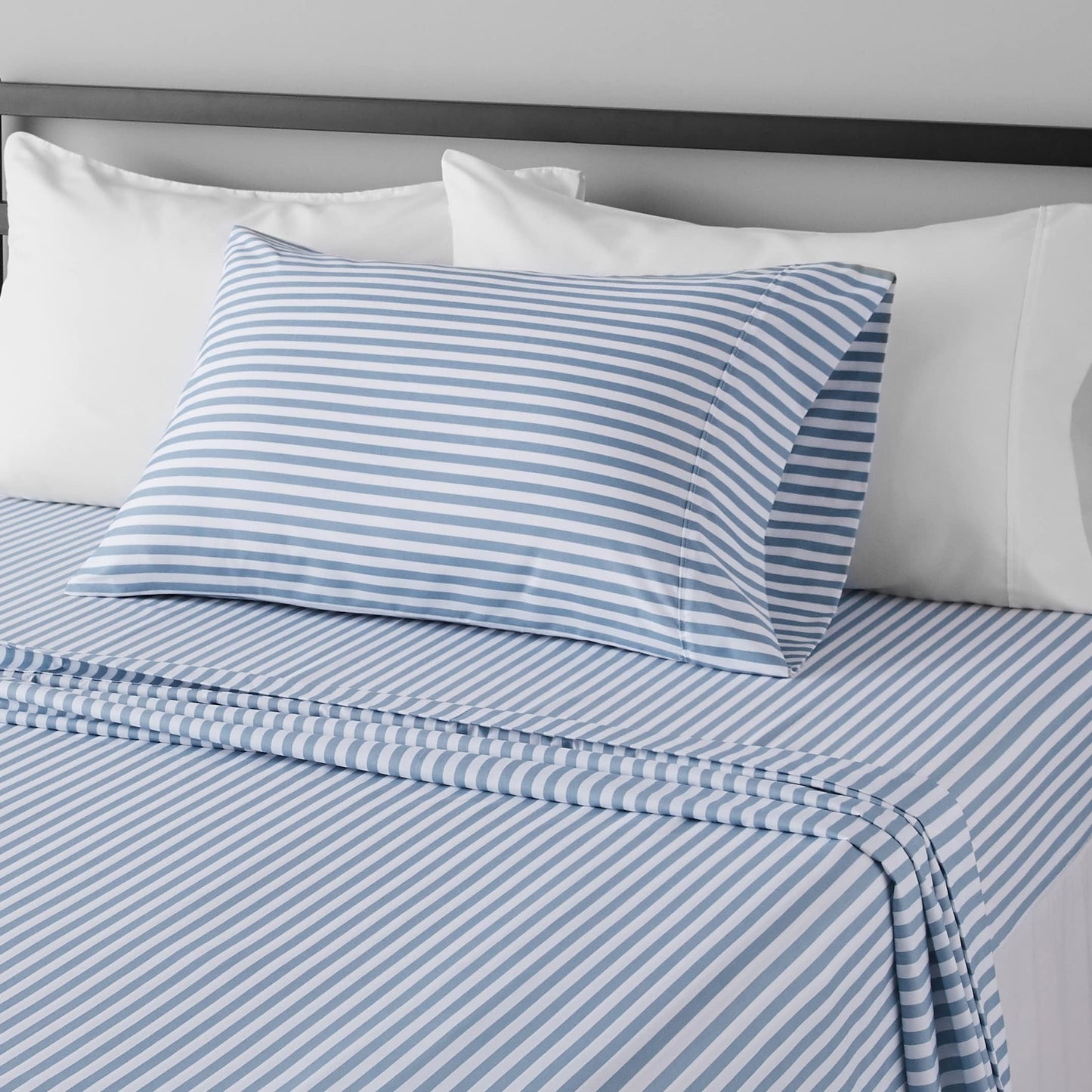 Amazon Basics Lightweight Super Soft, Breathable Easy Care Microfiber 3 Piece Bed Sheet Set with 14-Inch Deep Pockets, Twin, Dark Gray, Solid