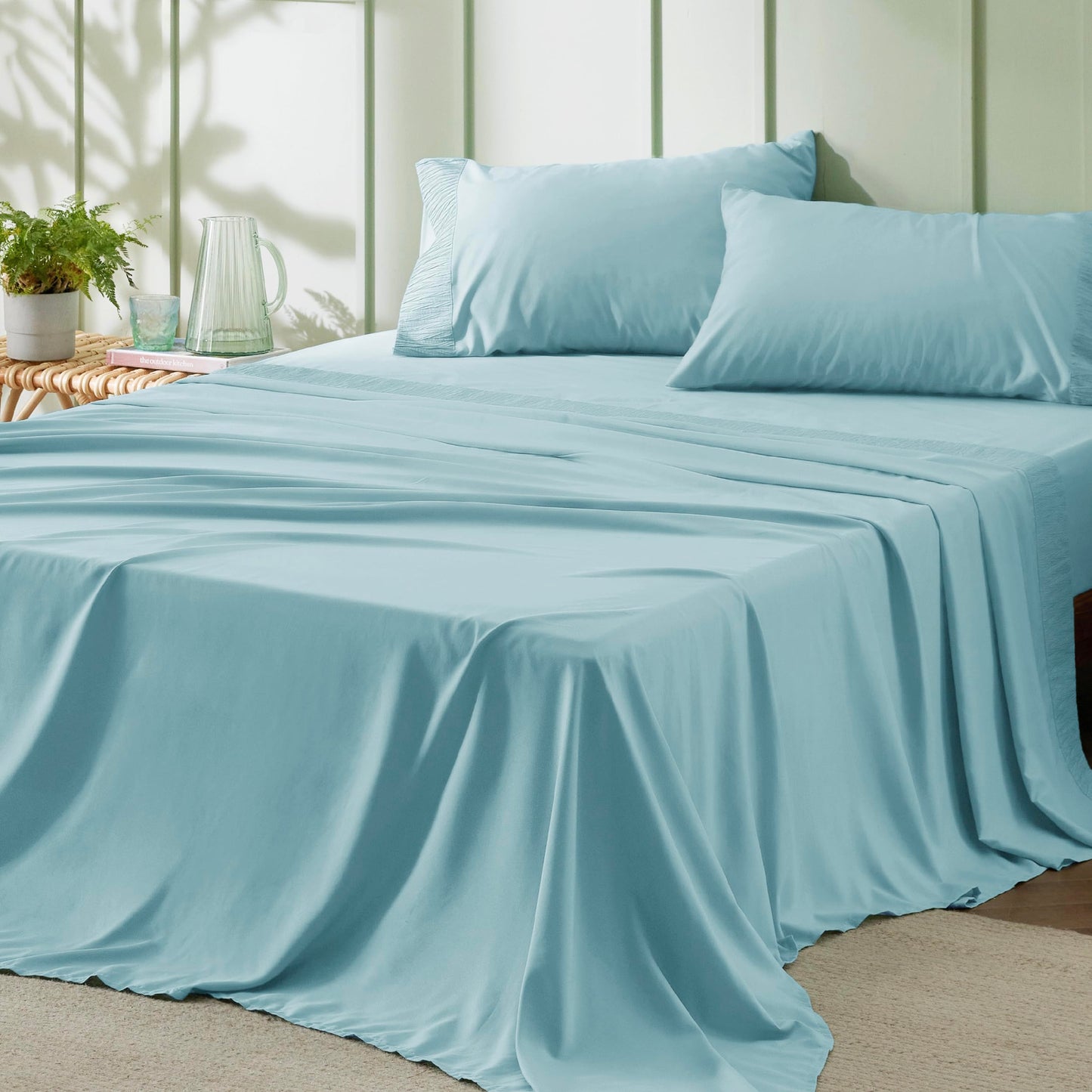 Bedsure Twin Sheets Set Grey - Soft Twin Bed Sheets, 3 Pieces Hotel Luxury Twin Sheets, Easy Care Polyester Microfiber Cooling Bed Sheet Set