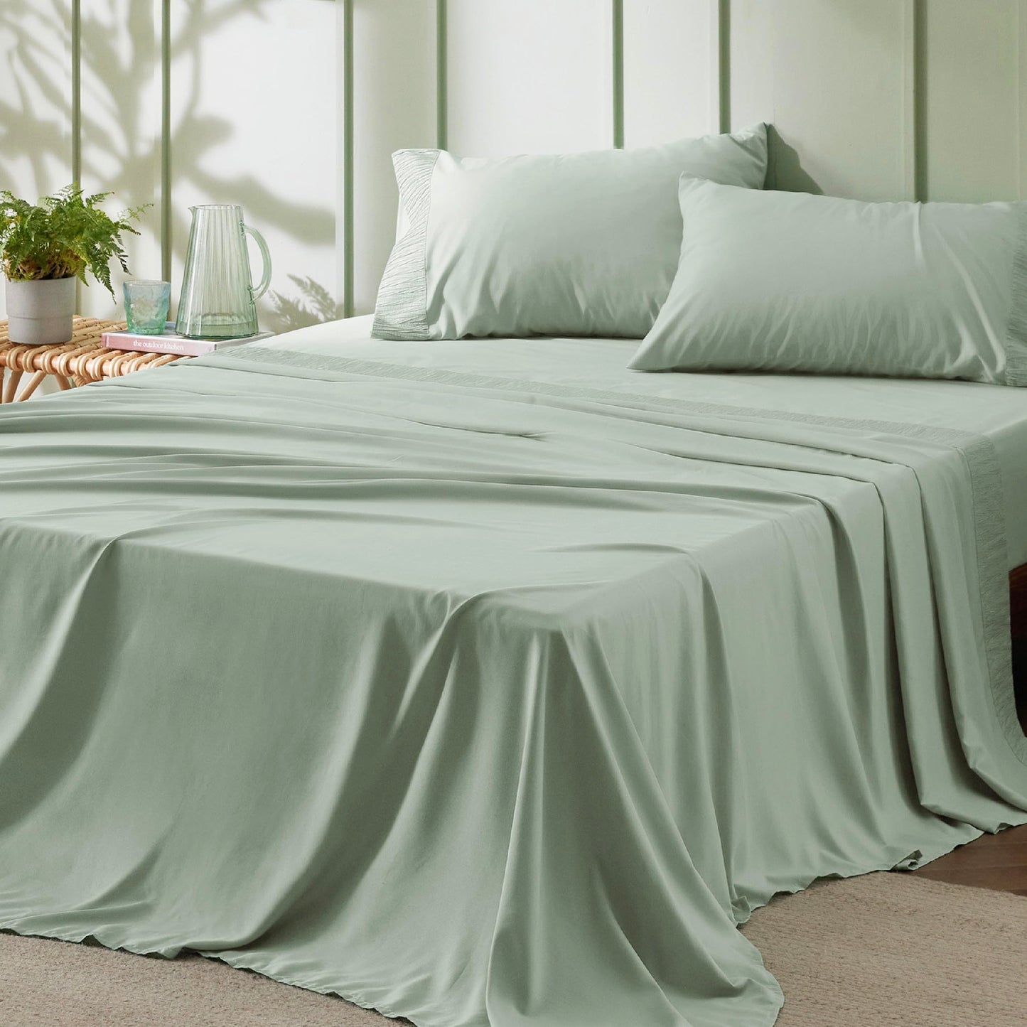 Bedsure Twin Sheets Set Grey - Soft Twin Bed Sheets, 3 Pieces Hotel Luxury Twin Sheets, Easy Care Polyester Microfiber Cooling Bed Sheet Set