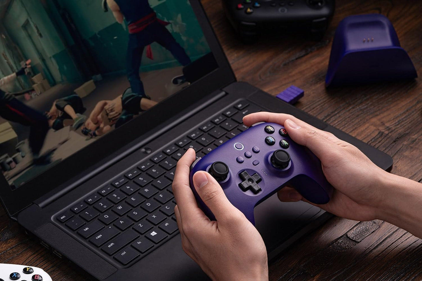 8Bitdo Ultimate 2.4g Wireless Controller with Charging Dock, Hall Effect Joystick Update, Pro Gamepad with Back Buttons & Turbo Function for PC, Android, Steam Deck & Apple (Purple) - Xpressa