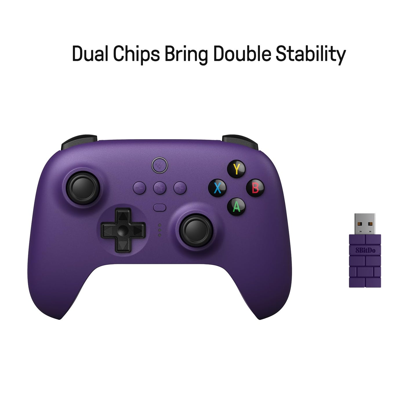 8Bitdo Ultimate 2.4g Wireless Controller with Charging Dock, Hall Effect Joystick Update, Pro Gamepad with Back Buttons & Turbo Function for PC, Android, Steam Deck & Apple (Purple) - Xpressa