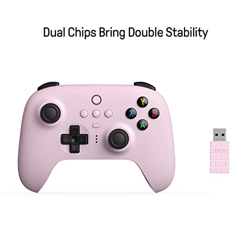 8Bitdo Ultimate 2.4g Wireless Controller with Charging Dock, Hall Effect Joystick Update, Pro Gamepad with Back Buttons & Turbo Function for PC, Android, Steam Deck & Apple (Purple) - Xpressa