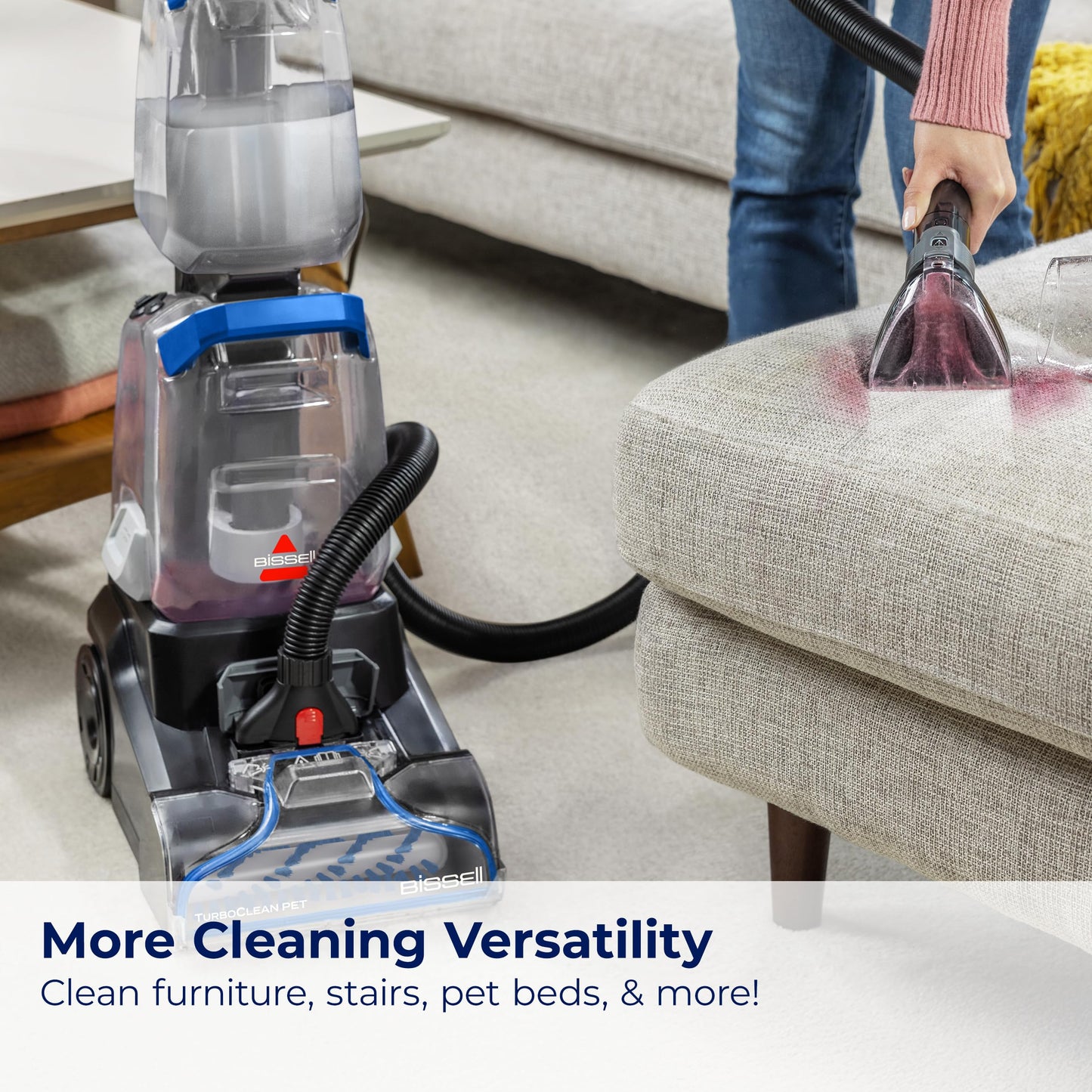 BISSELL TurboClean Pet XL Upright Carpet Cleaner, Upholstery Tough Stain Tool & Formula included, 3746