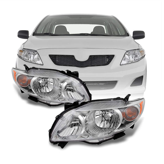 AKKON - For Toyota Corolla Base | LE | XLE Chrome Headlights Driver and Passenger Side Replacement Pair - Xpressa