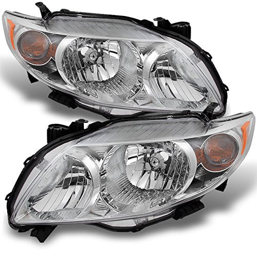 AKKON - For Toyota Corolla Base | LE | XLE Chrome Headlights Driver and Passenger Side Replacement Pair - Xpressa