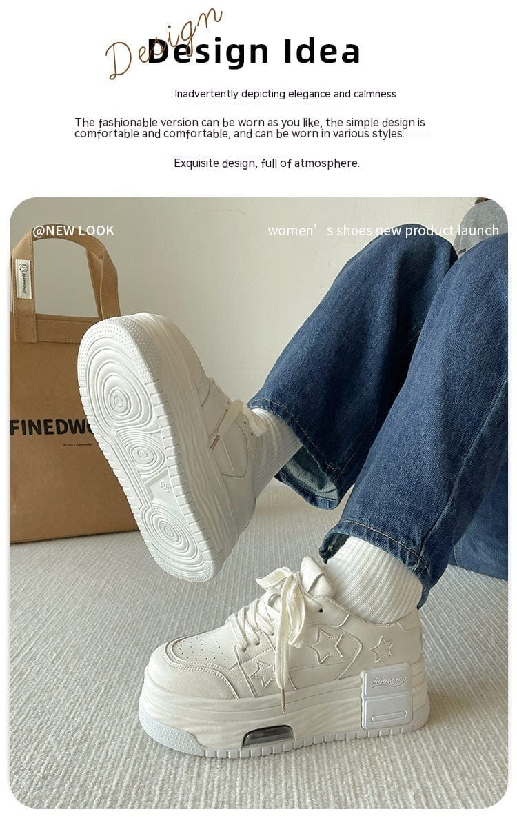 All - match Thick Bottom Increased Hong Kong Style Lightweight Sneakers - Xpressa