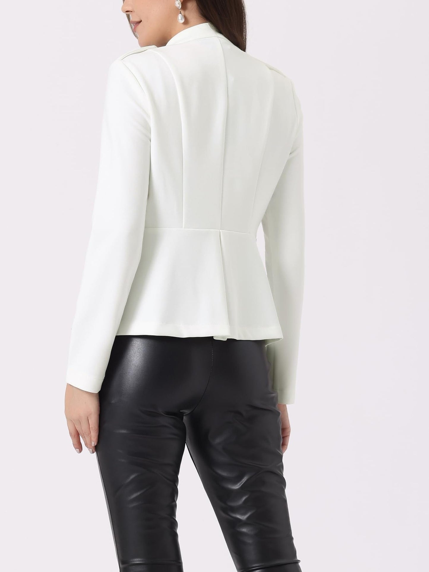 Allegra K Steampunk Jacket for Women's Peplum Blazer Double Breasted Vintage Blazer - Xpressa