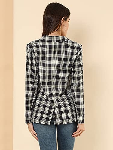 Allegra K Women's Notched Lapel Double Breasted Work Formal Blazer Jacket - Xpressa