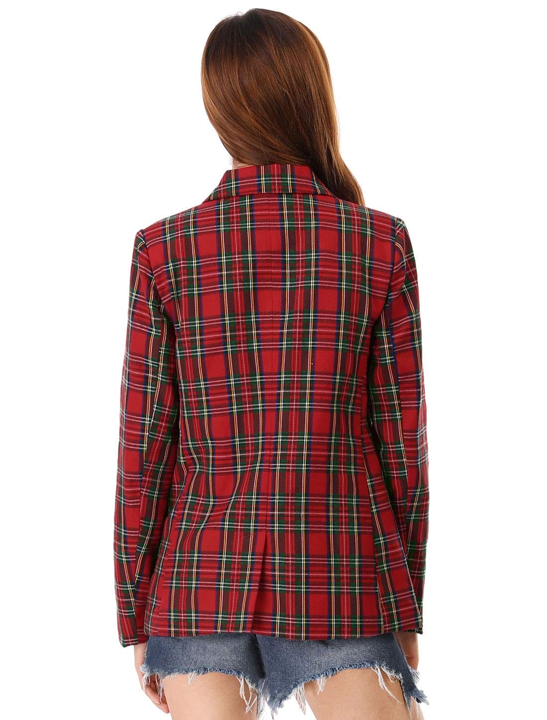 Allegra K Women's Notched Lapel Double Breasted Work Formal Blazer Jacket - Xpressa