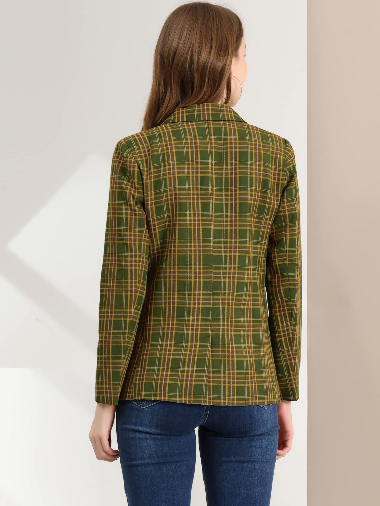 Allegra K Women's Notched Lapel Double Breasted Work Formal Blazer Jacket - Xpressa