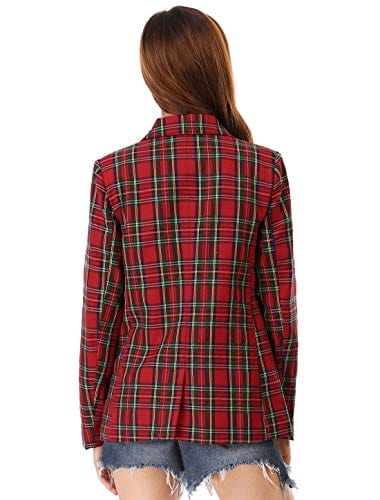 Allegra K Women's Notched Lapel Double Breasted Work Formal Blazer Jacket - Xpressa
