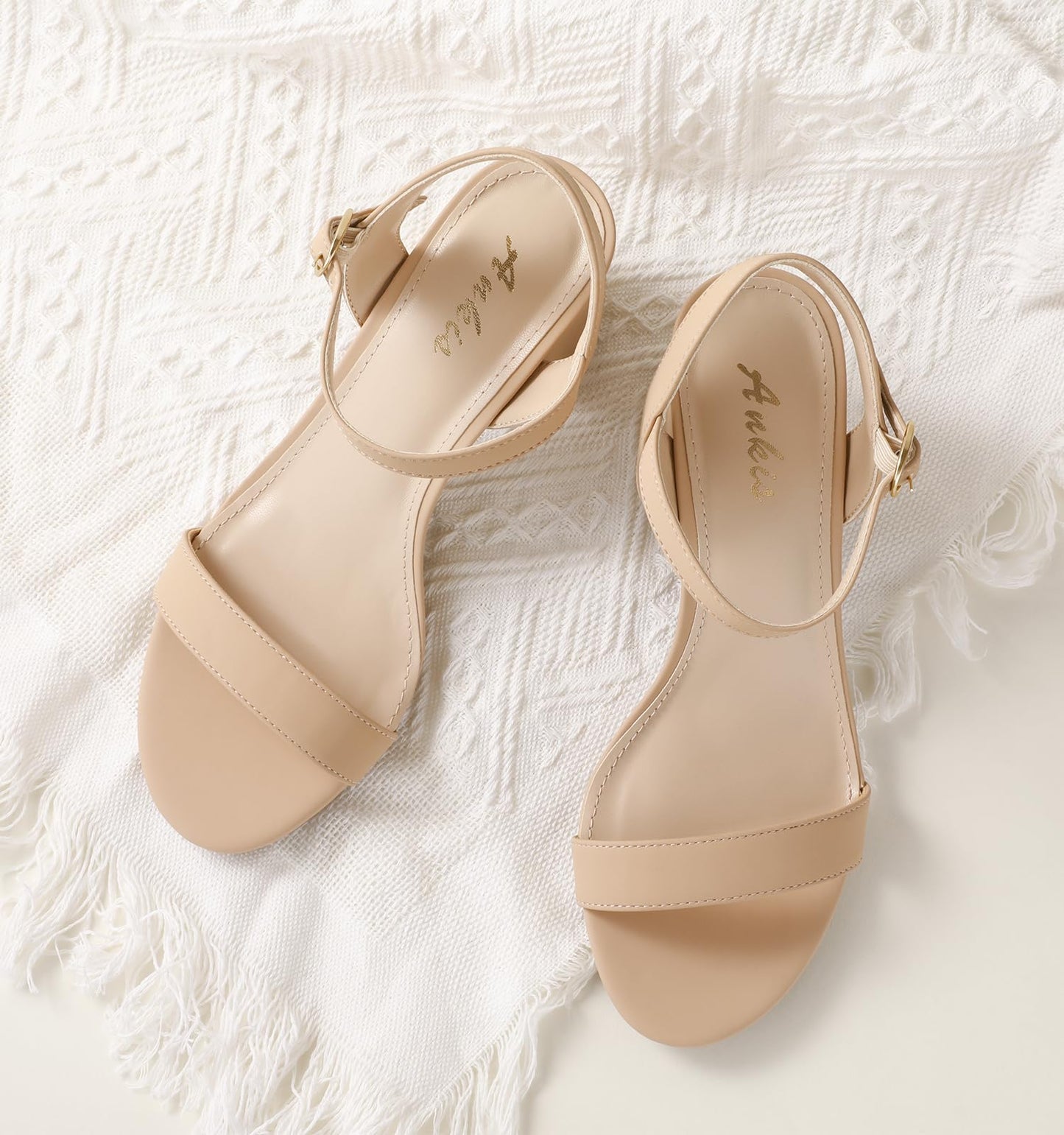Ankis Nude Black Heels, 2.5'' Block Chunky White Clear Silver Heel Dressy Open Toe Heels For Women Ankle Strap Low Short Thick Strappy Dress Comfortable Sandal Casual Party Wedding Event Summer Shoes - Xpressa