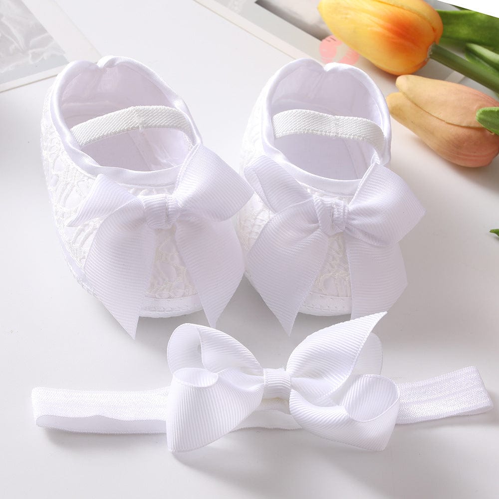 Baby Shoes Hair Band Set European And American Cute Bow Princess Shoes - Xpressa